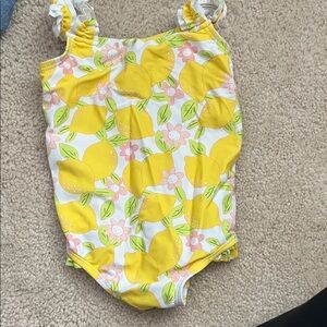 Starting Out Yellow and White Ruffle Swimsuit